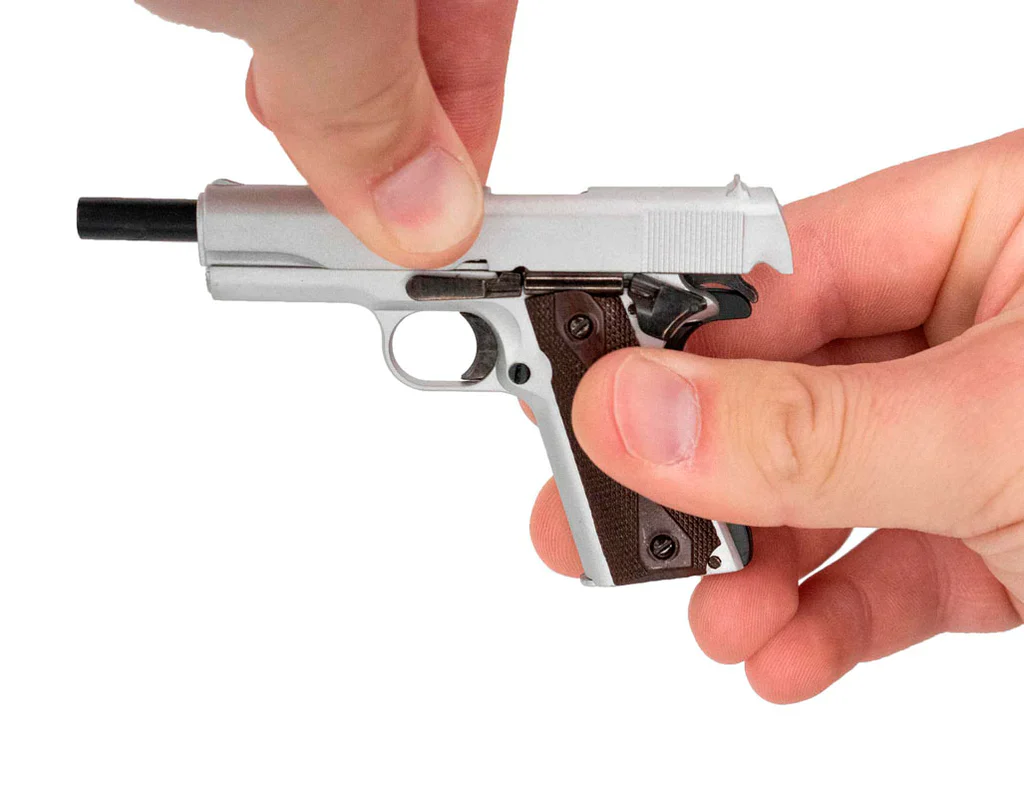 Miniature 1:2.5 Scale Model Mini 1911 Model Diecast Metal Building Kit - Silver - Image 4