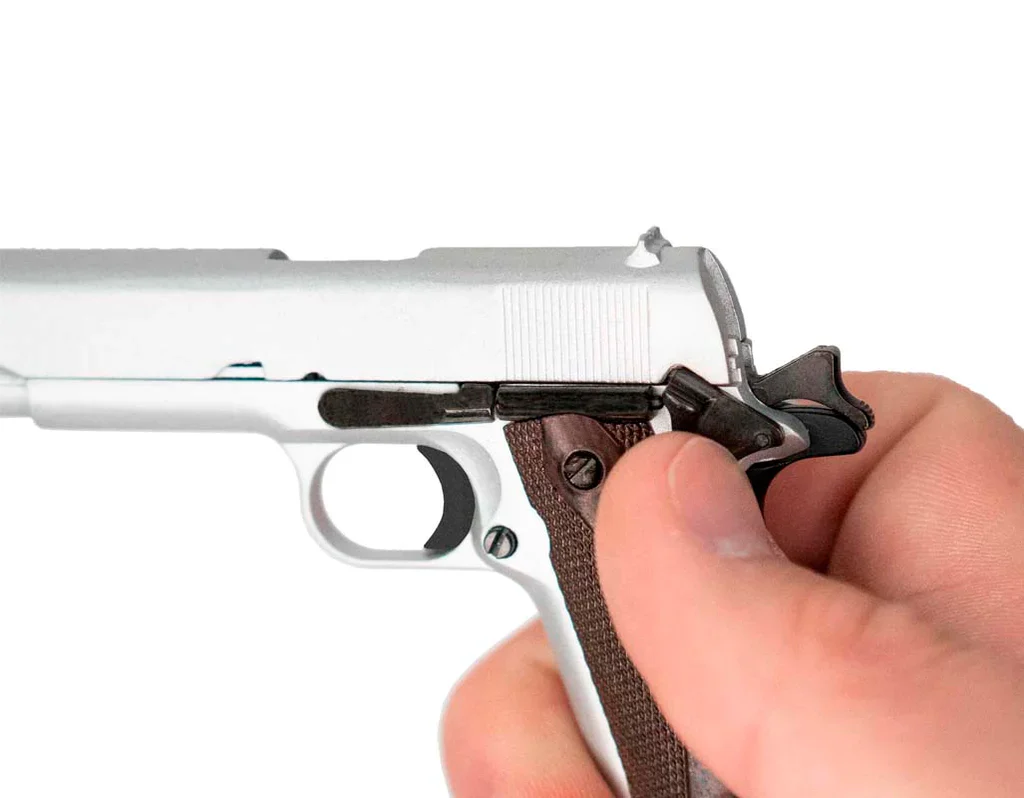 Miniature 1:2.5 Scale Model Mini 1911 Model Diecast Metal Building Kit - Silver - Image 6
