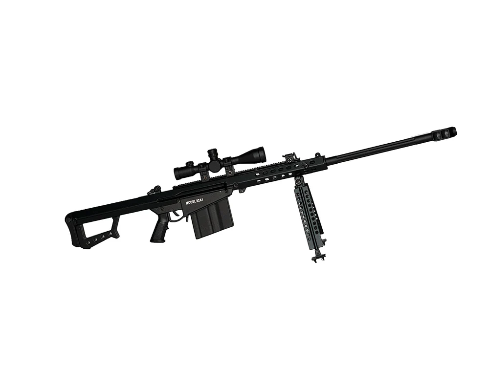 Miniature 1:3 Scale Model Mini .50cal BARRETT Modal 82A1 Diecast Metal Building Kit - Black