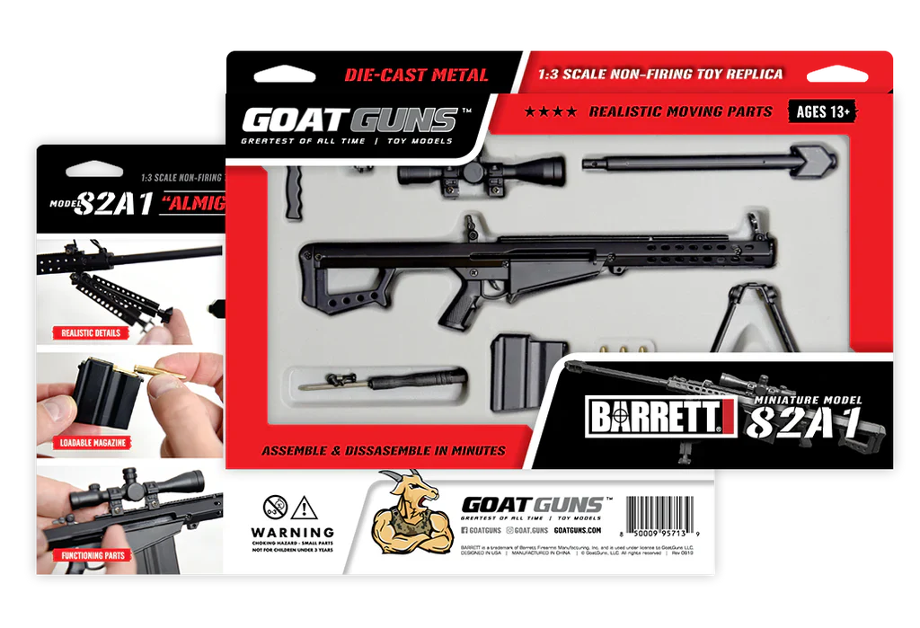 Miniature 1:3 Scale Model Mini .50cal BARRETT Modal 82A1 Diecast Metal Building Kit - Black - Image 8