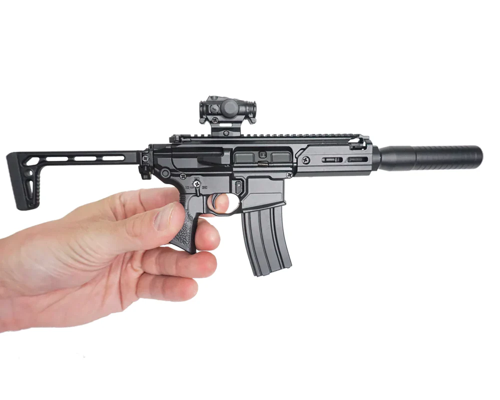 Miniature 1:3 Scale Model Mini SIG SAUER MCX® Diecast Metal Building Kit - Black - Image 7