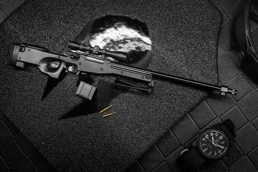 Miniature 1:3 Scale Model Mini Sniper Model SR L96 Diecast Metal Building Kit - Black - Image 3