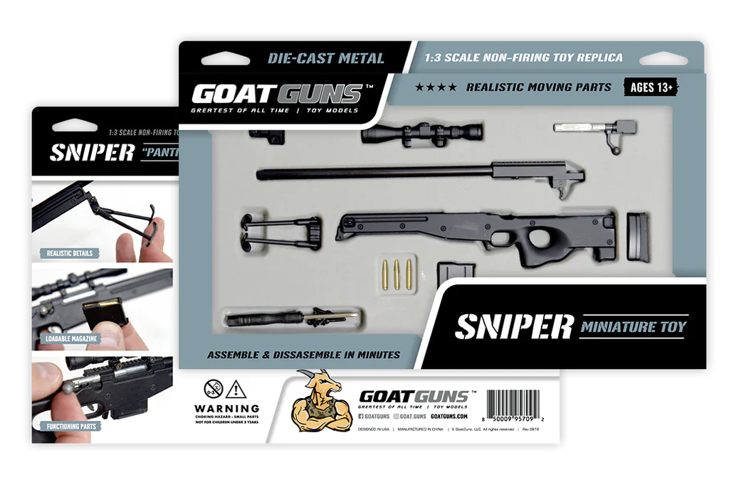 Miniature 1:3 Scale Model Mini Sniper Model SR L96 Diecast Metal Building Kit - Black - Image 5
