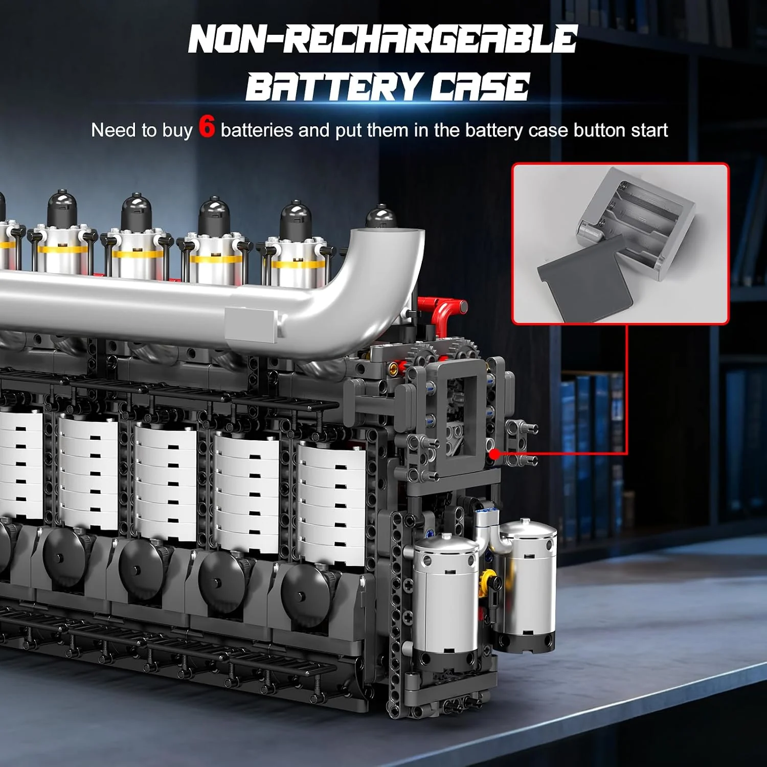 Mould King Aircraft Carrier Engine Building Sets, Intelligent Chip Drive Engine Model Kit that Runs - Image 6