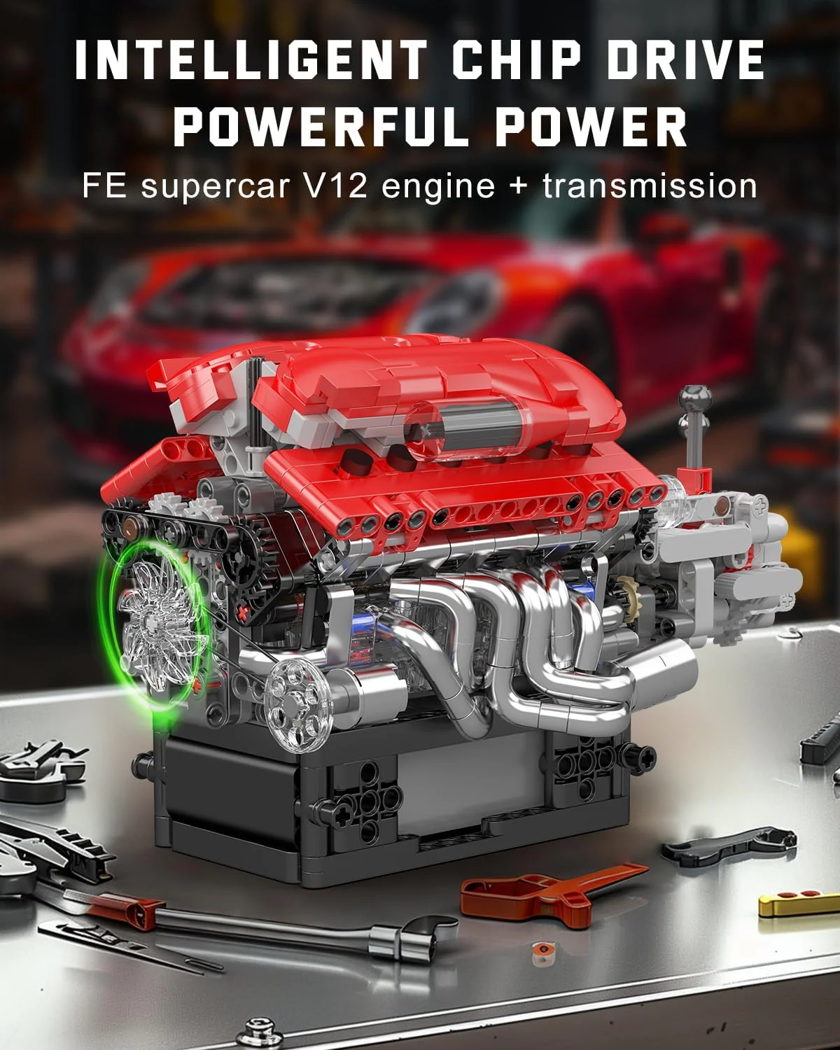 Mould King V12 Engine Model Kit That Runs - 863PCS STEM Building Set - Image 4