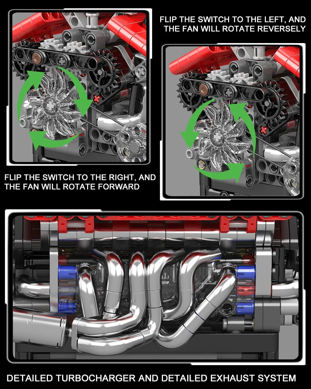 Mould King V12 Engine Model Kit That Runs - 863PCS STEM Building Set - Image 5