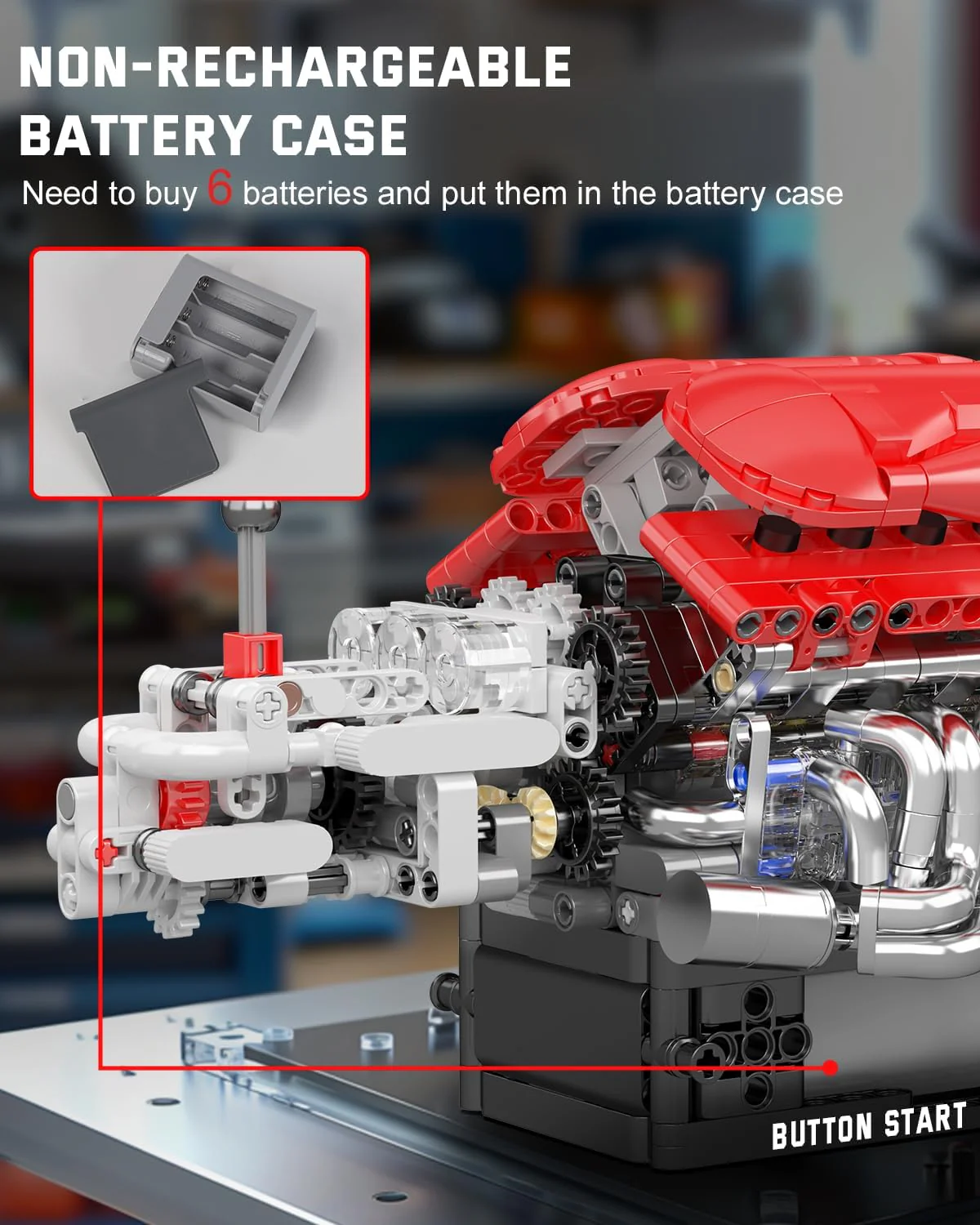 Mould King V12 Engine Model Kit That Runs - 863PCS STEM Building Set - Image 7