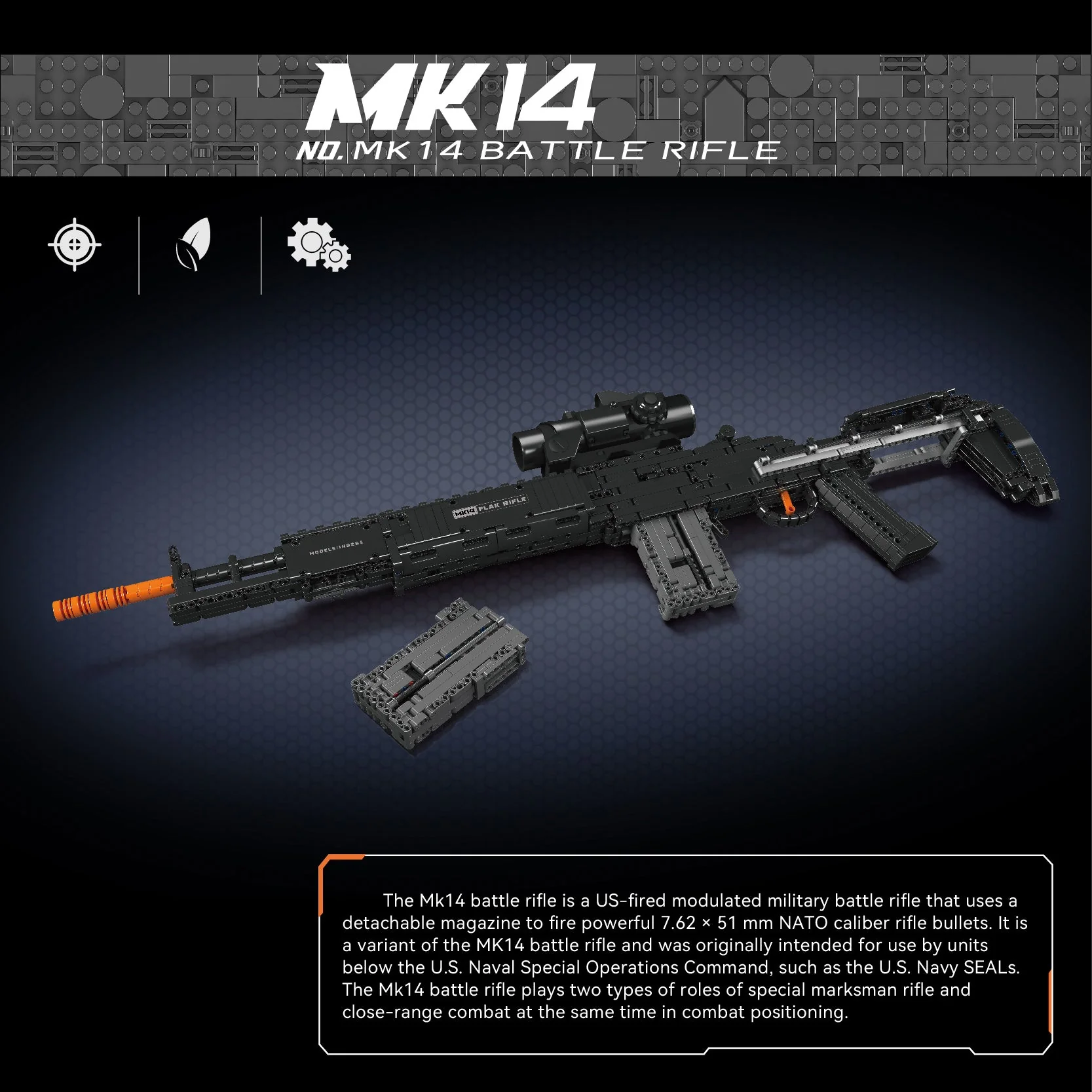 MouldKing 14026S MK14 Rifle Toy Brick - Image 3