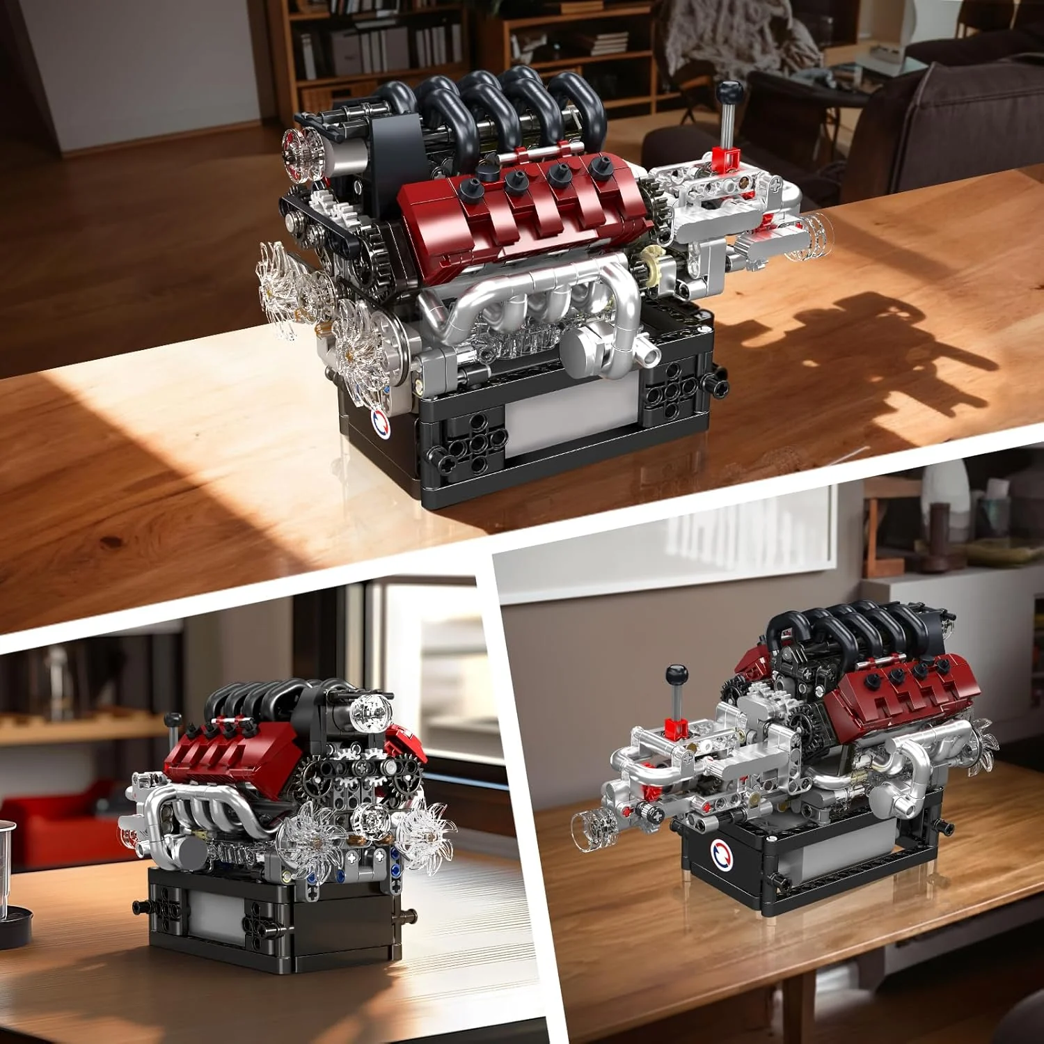 Mould King V8 Engine Building Kit That Runs - 787PCS STEM Engineering Model - Image 6