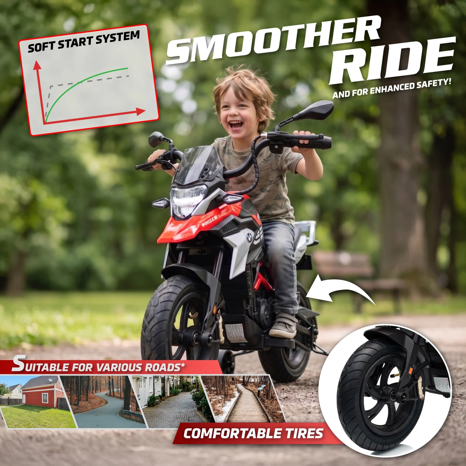 Official Licensed BMW G310 24V Kids Ride-On Motorcycle with Auxiliary Wheels - Image 5