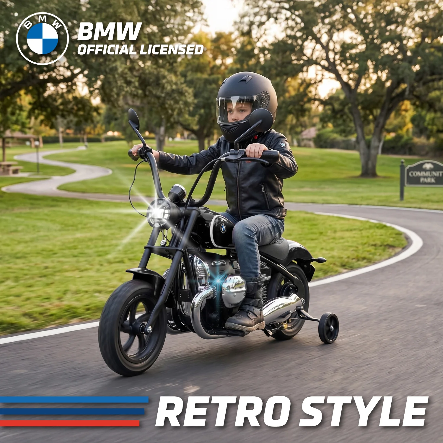 Official Licensed BMW R 18 24V Kids Ride-On Motorcycle with Auxiliary Wheels - Image 10