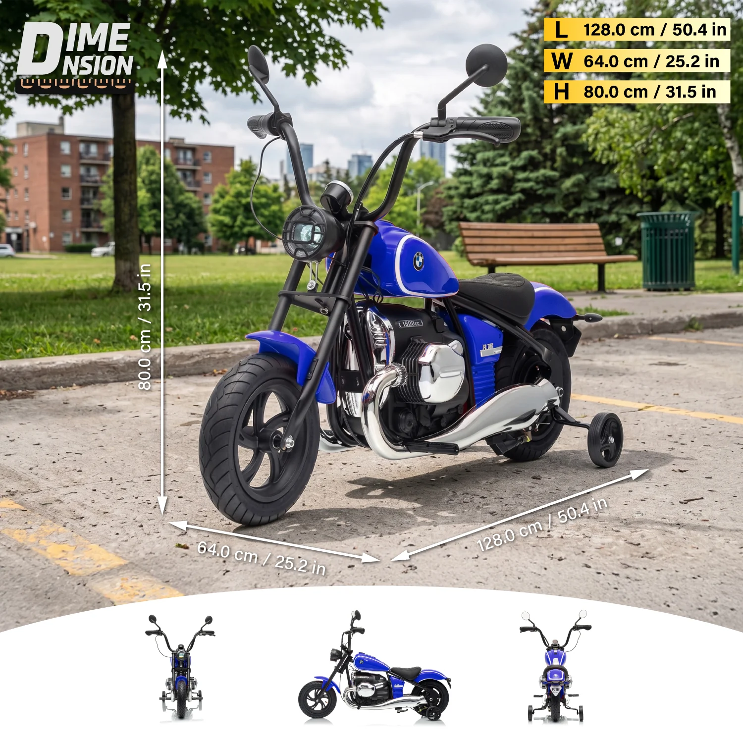 Official Licensed BMW R 18 24V Kids Ride-On Motorcycle with Auxiliary Wheels - Image 11