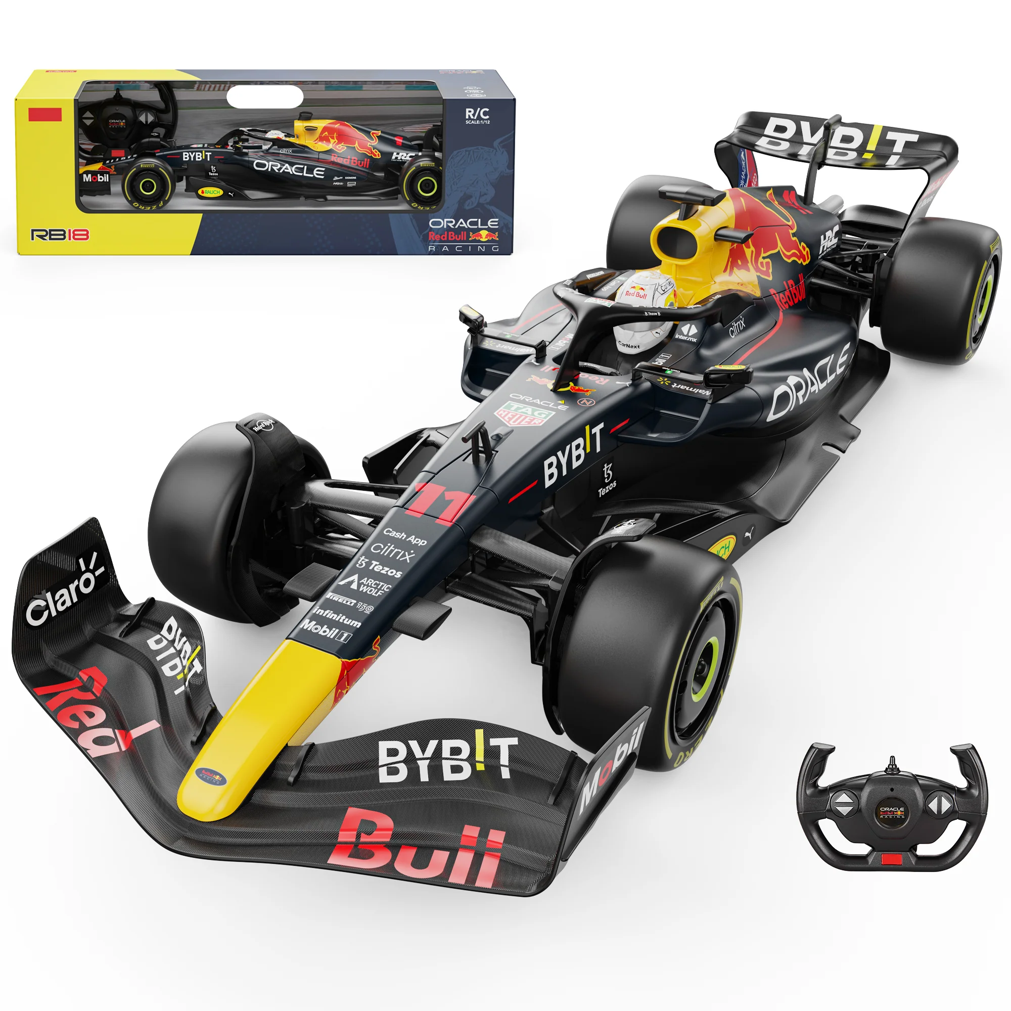 Oracle Red Bull Racing RB18 RC Car 1/12 Scale Licensed Remote Control Toy Car, Official F1 Merchandise by Rastar - Image 14