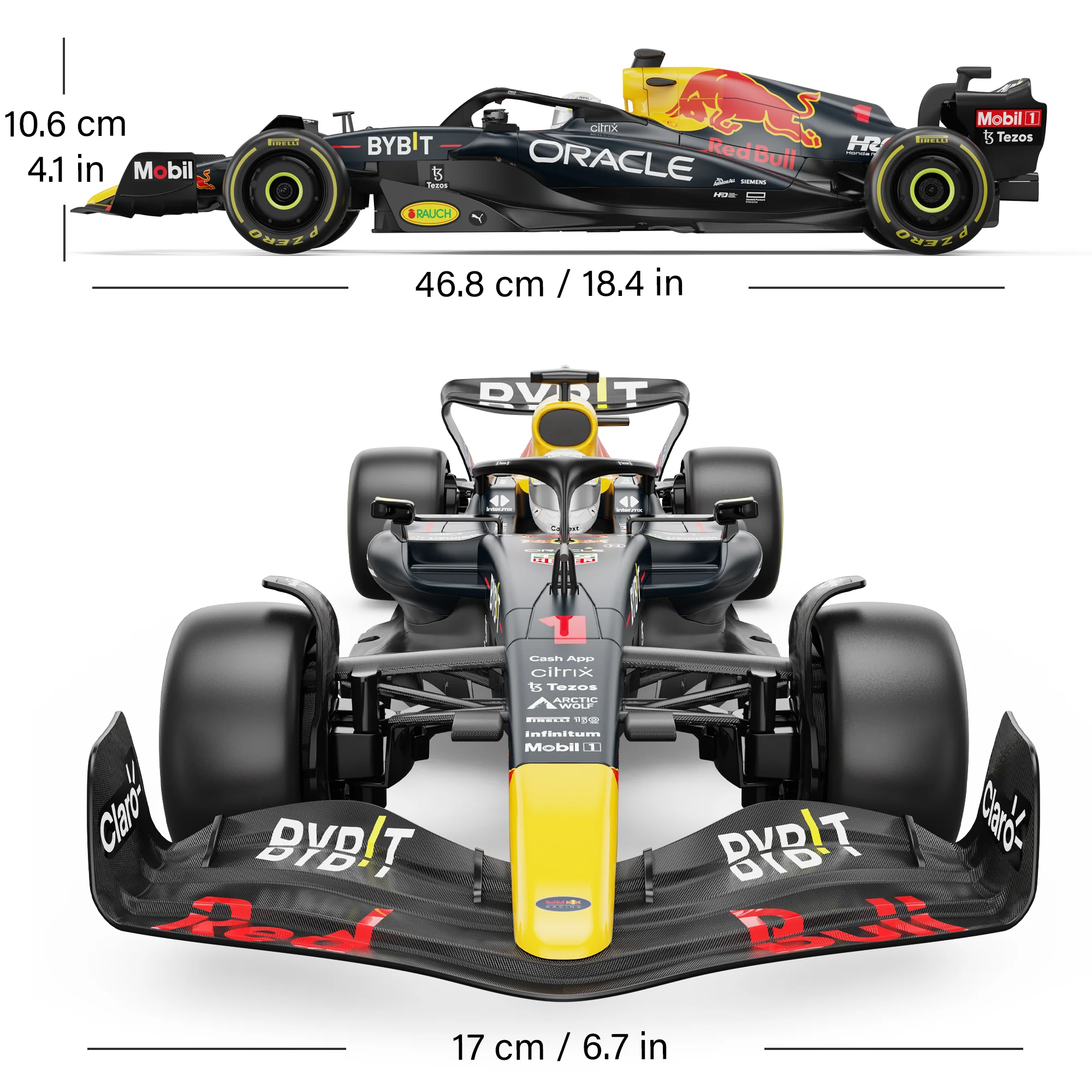 Oracle Red Bull Racing RB18 RC Car 1/12 Scale Licensed Remote Control Toy Car, Official F1 Merchandise by Rastar - Image 4