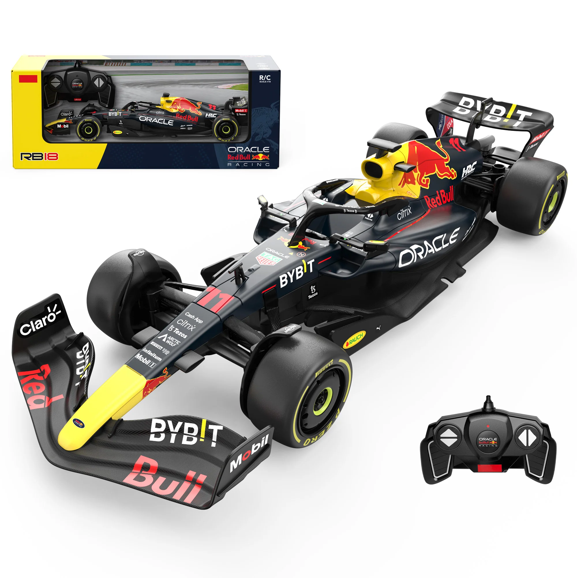 Oracle Red Bull Racing RB18 RC Car 1/18 Scale Licensed Remote Control Toy Car, Official F1 Merchandise by Rastar - Image 9