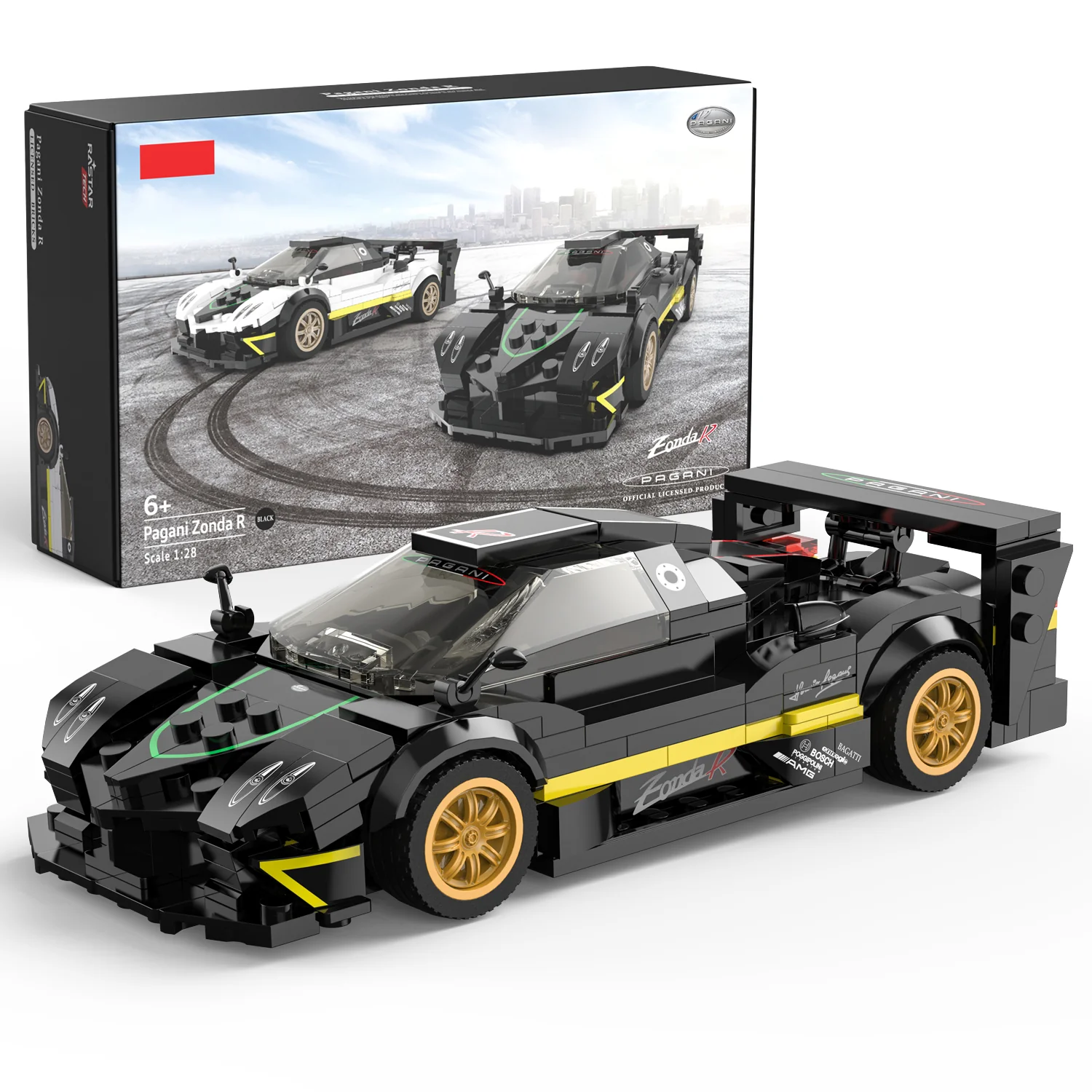 Pagani Zonda R 1/28 Scale Model Building Bricks Kit, 387pcs