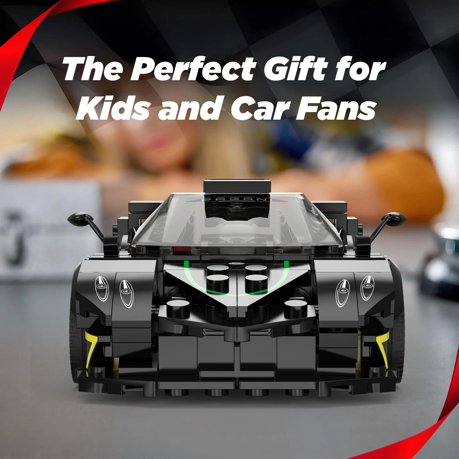 Pagani Zonda R 1/28 Scale Model Building Bricks Kit, 387pcs - Image 6