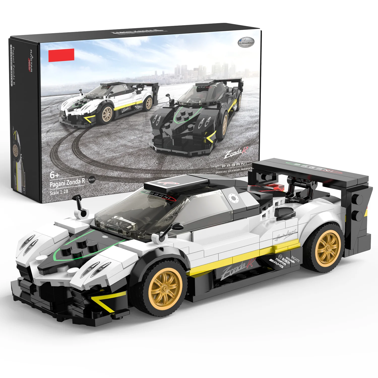 Pagani Zonda R 1/28 Scale Model Building Bricks Kit, 387pcs - Image 7