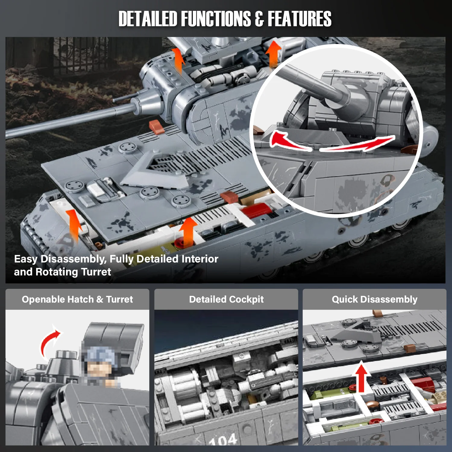 Panlos 628009 Panzer VIII Maus Tank Brick - Image 4