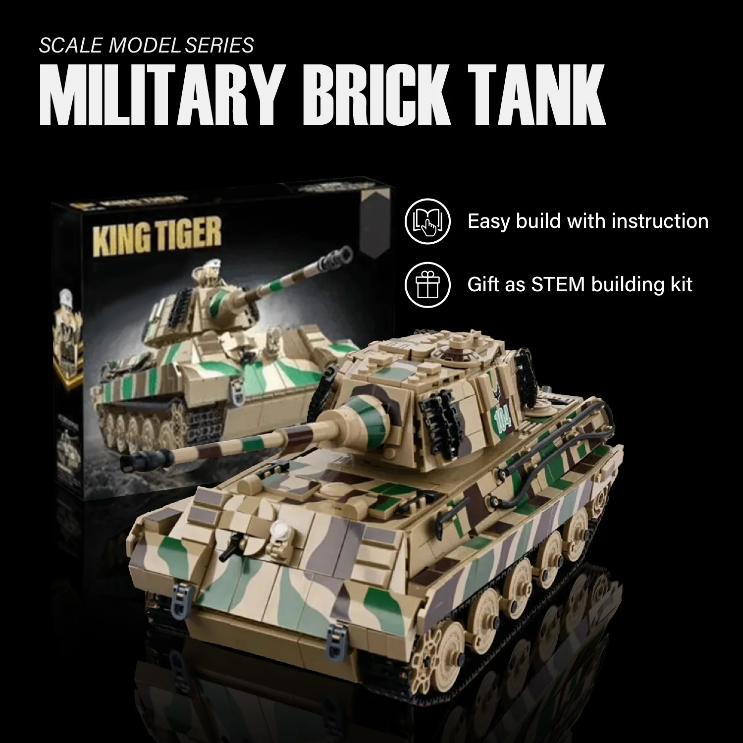 Panlos 632016 WWII King Tiger German Heavy Tank Brick - Image 7