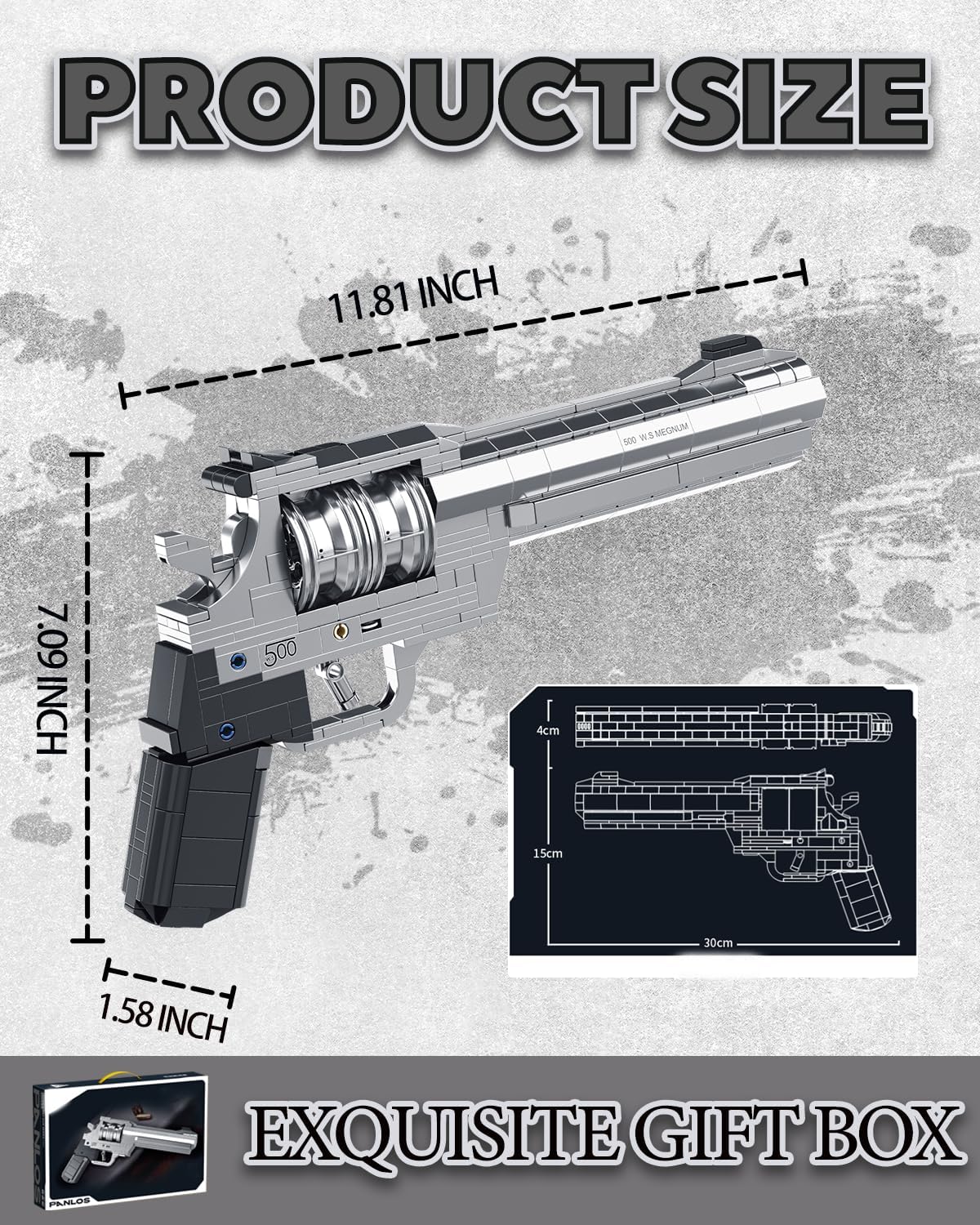 Panlos 670019 M500 Revolver Pistol Gun Brick - Image 4