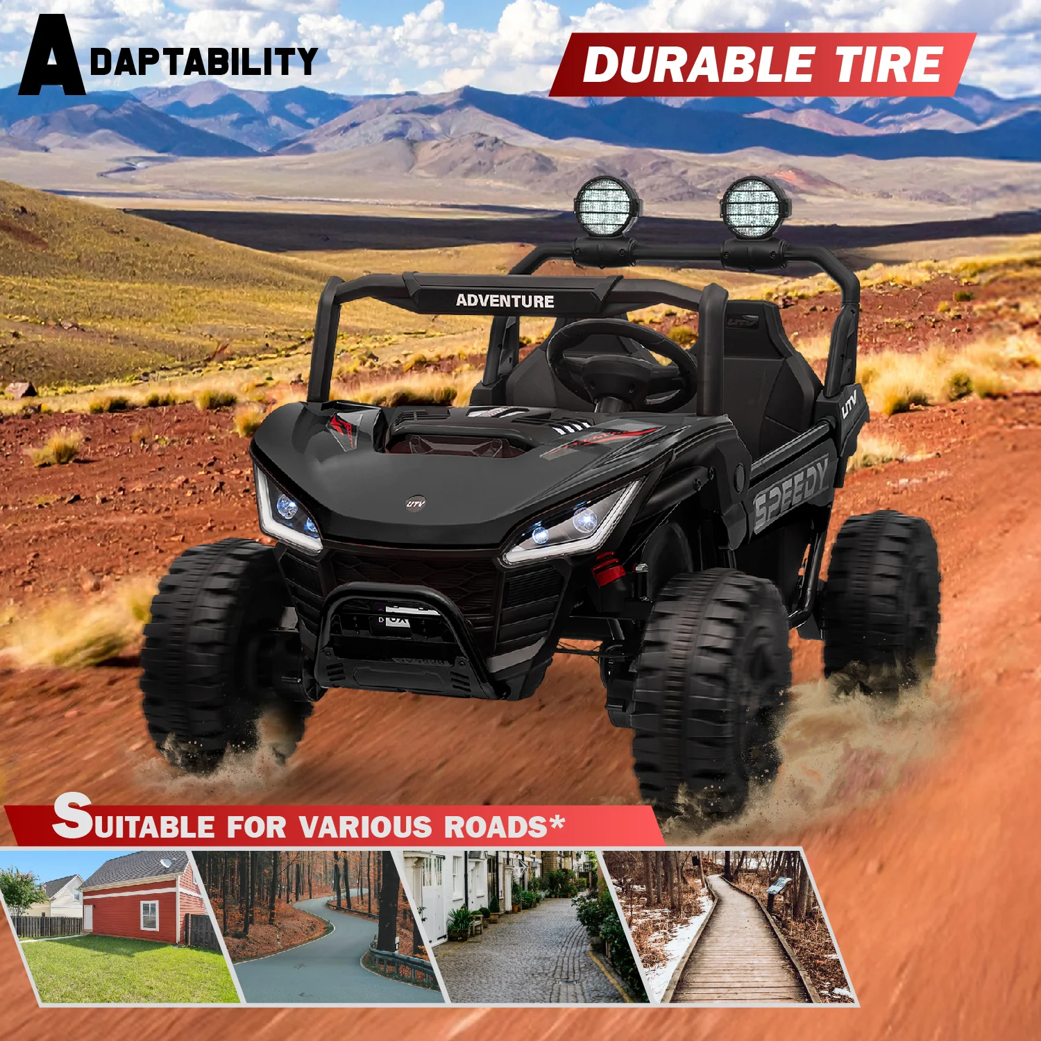 Premium 24V Kids UTV Ride-On – [Reinforced Metal Frame] | 2 seater, Quad Motors - Image 7