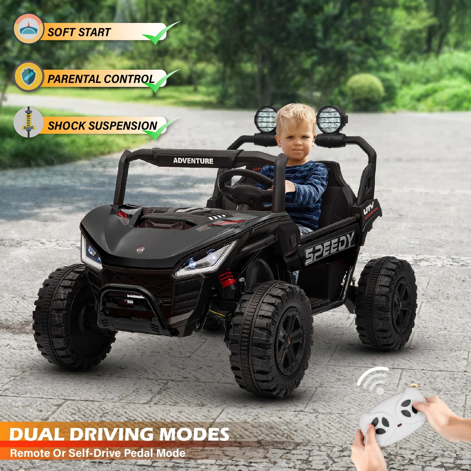 Premium 24V Kids UTV Ride-On – [Reinforced Metal Frame] | 2 seater, Quad Motors - Image 9