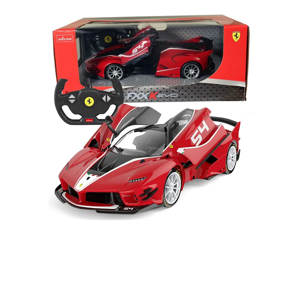 Rastar 1:14 Ferrari FXXK EVO Remote Control Car with Open Doors and Working Lights - Image 8