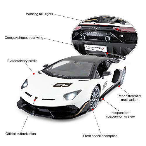 Lamborghini Aventador SVJ Performance RC Car 1/14 Scale Licensed Remote Control Toy Car with Working Lights by Rastar - Image 9