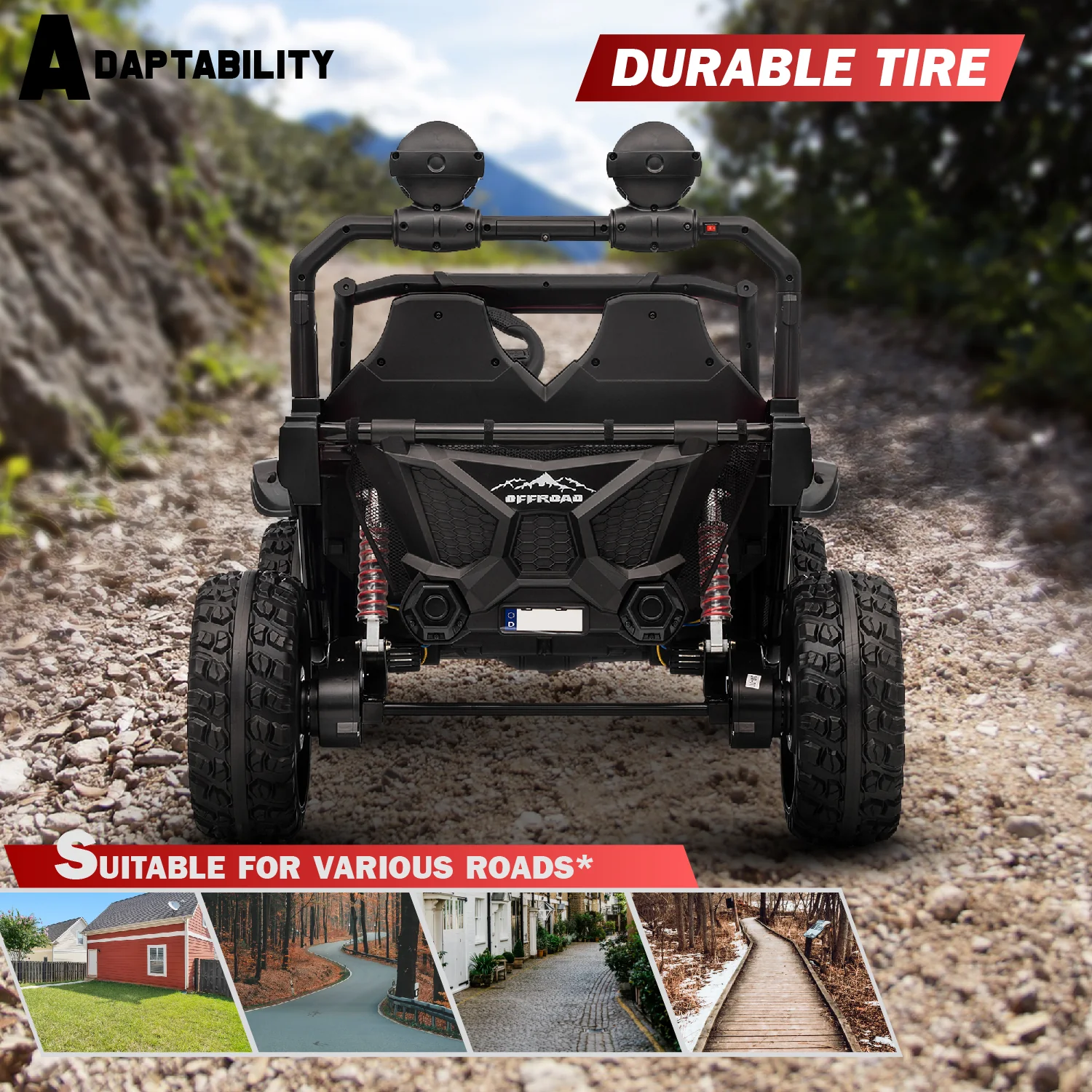 24V 2 Seater Electric UTV Ride-On Car for Kids – [Reinforced Metal Frame] | Jeep-Style Buggy with Remote Control - Image 5