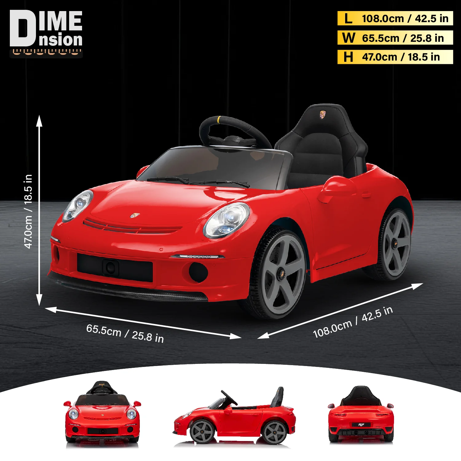 Licensed Porsche RUF 911 Ride-On Car – 24V Electric Vehicle with Remote & LED - Image 3