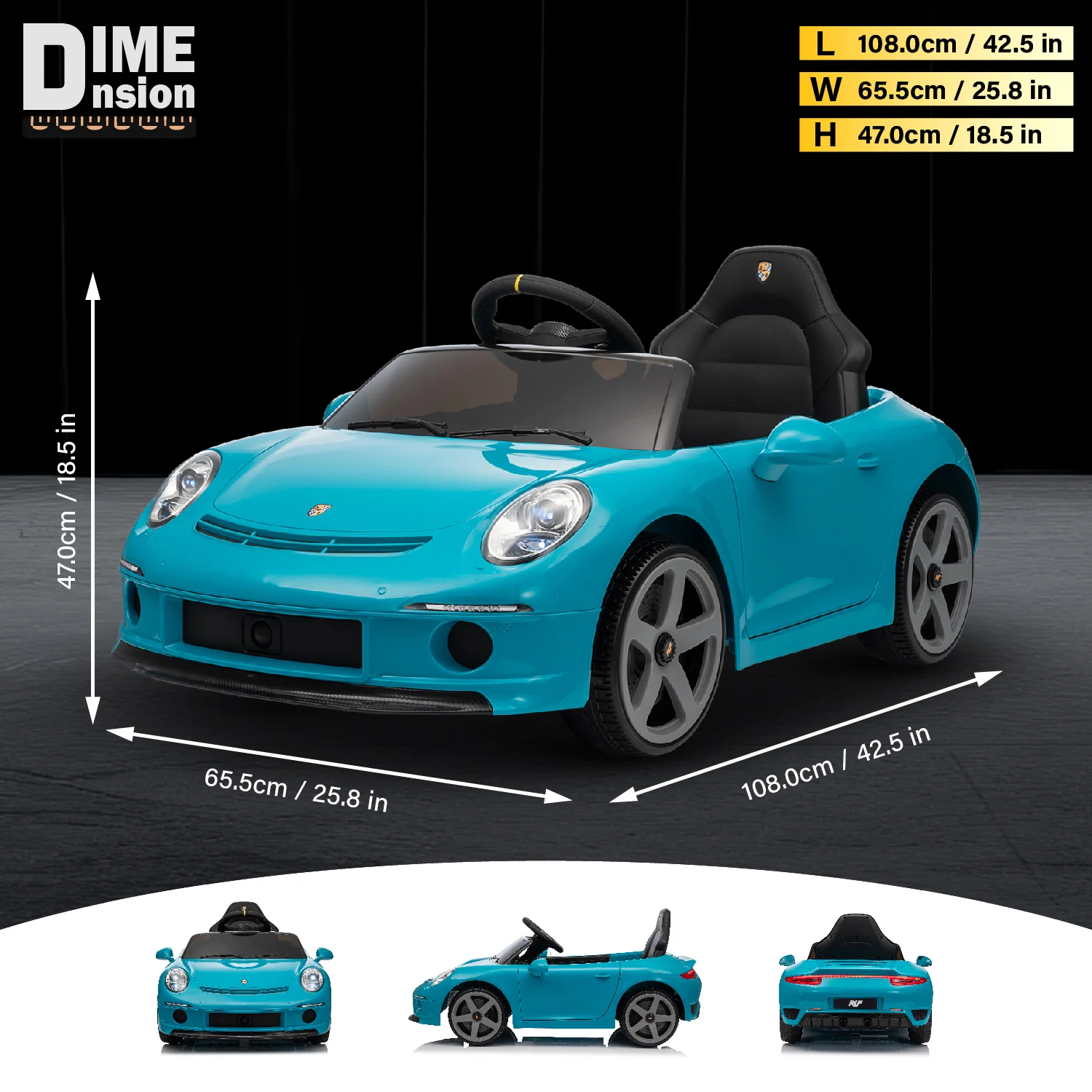 Licensed Porsche RUF 911 Ride-On Car – 24V Electric Vehicle with Remote & LED - Image 4