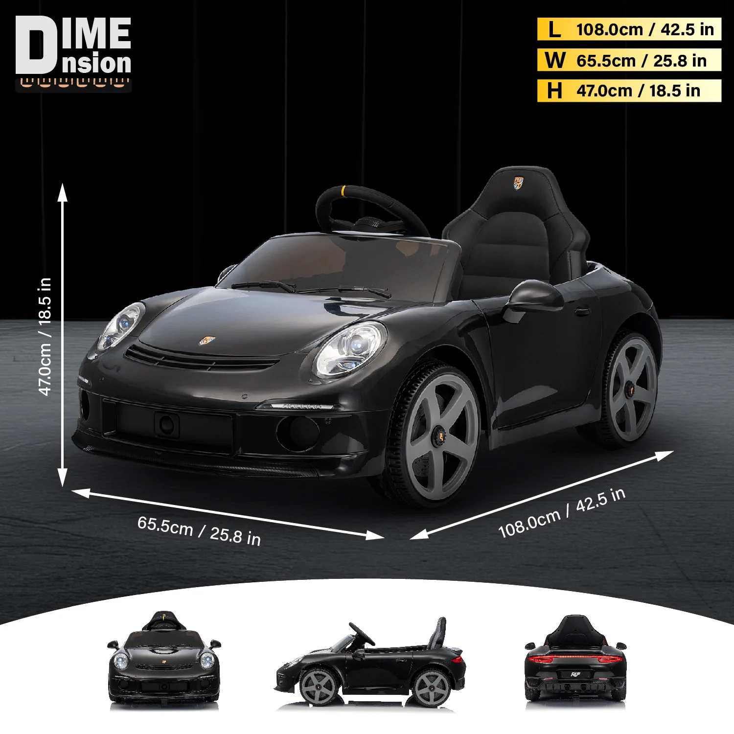 Licensed Porsche RUF 911 Ride-On Car – 24V Electric Vehicle with Remote & LED - Image 6