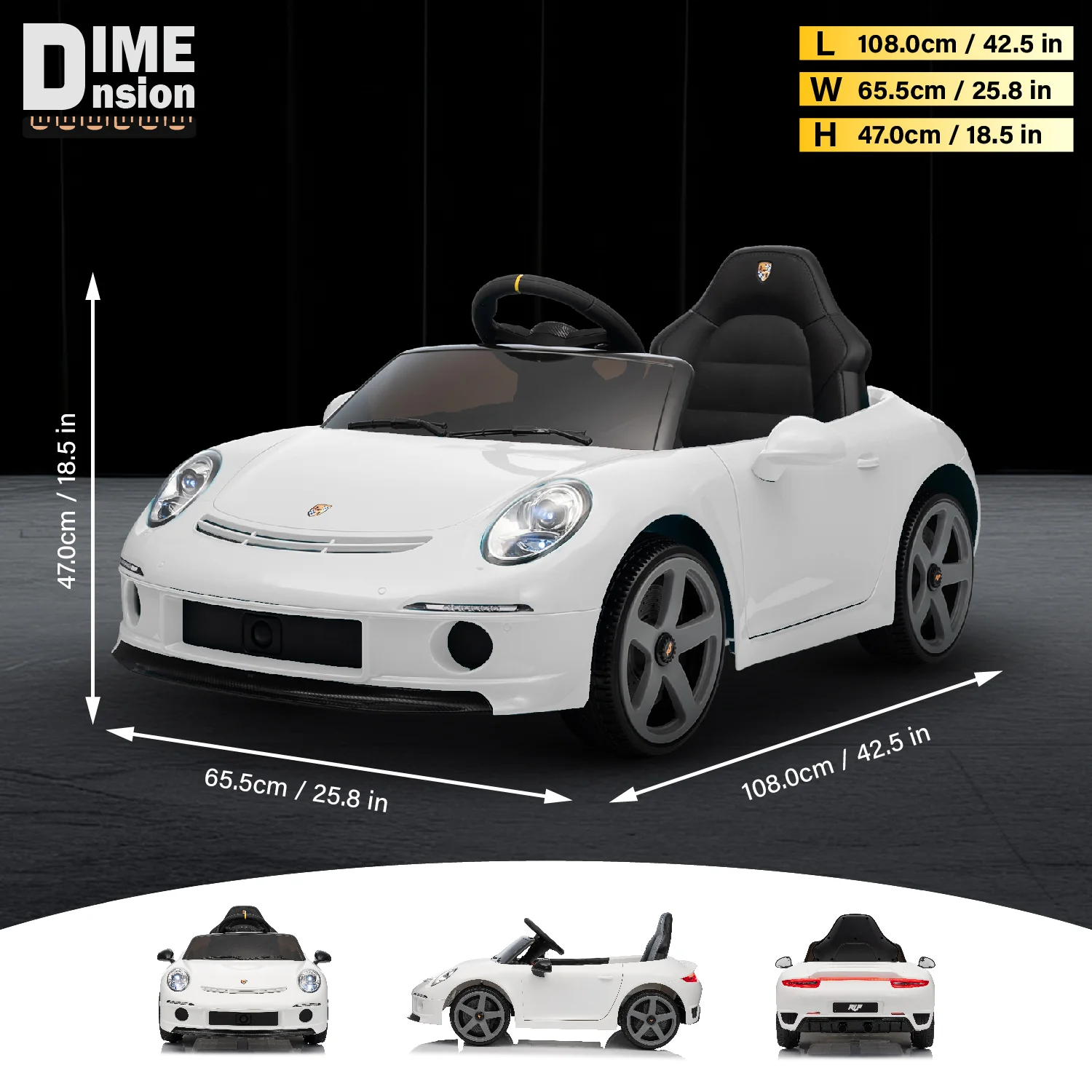 Licensed Porsche RUF 911 Ride-On Car – 24V Electric Vehicle with Remote & LED - Image 7