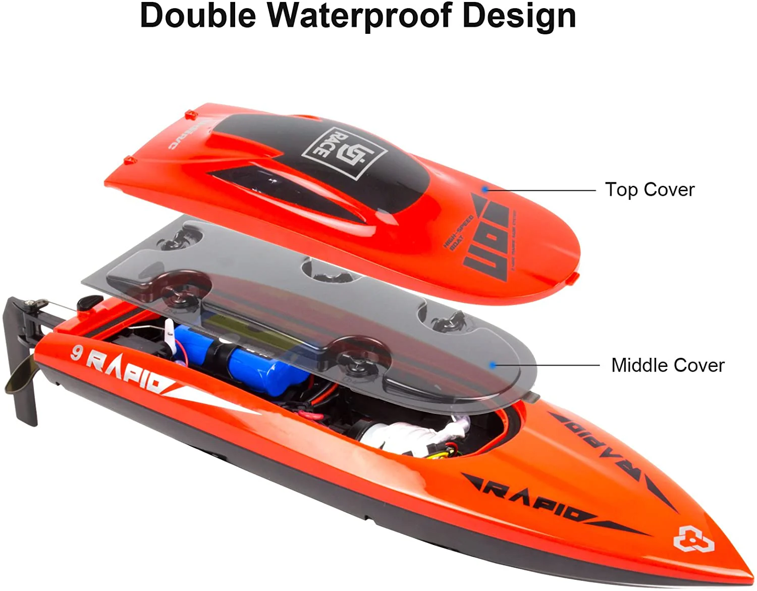Rapid High Speed Remote Control Boat - 30KM/H UDI009 - Image 4