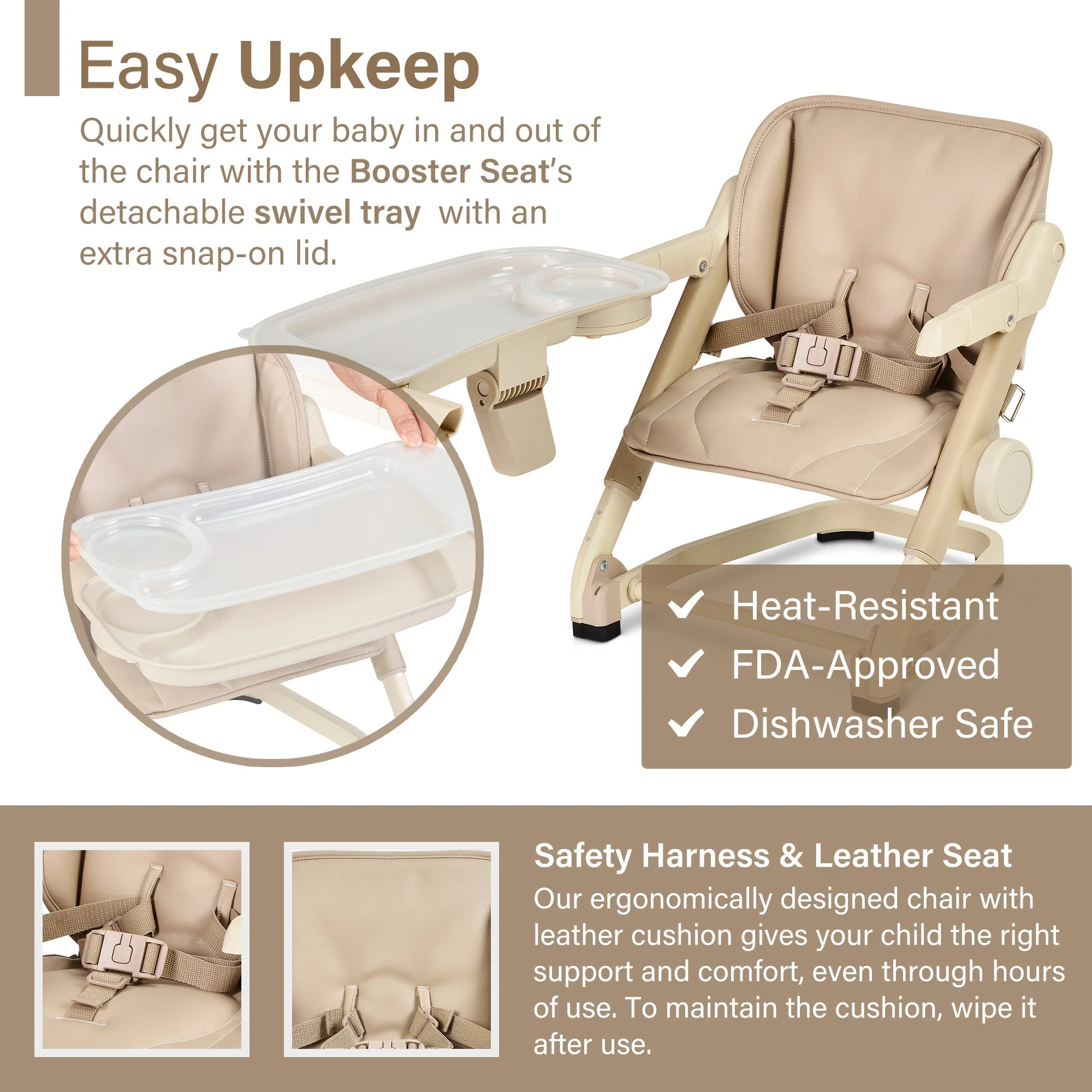 Unilove Feed Me 3-in-1 Dining Leather Booster Seat for Toddlers - Image 22