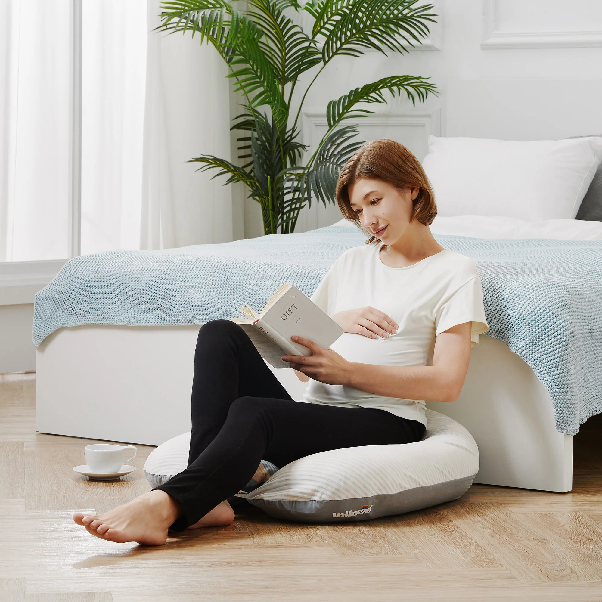 Unilove Hopo 7-in-1 Pregnancy & Nursing Pillow, C-Shape - Oreiller de Corps, Support for Back, Hips, Legs, Belly - Image 12