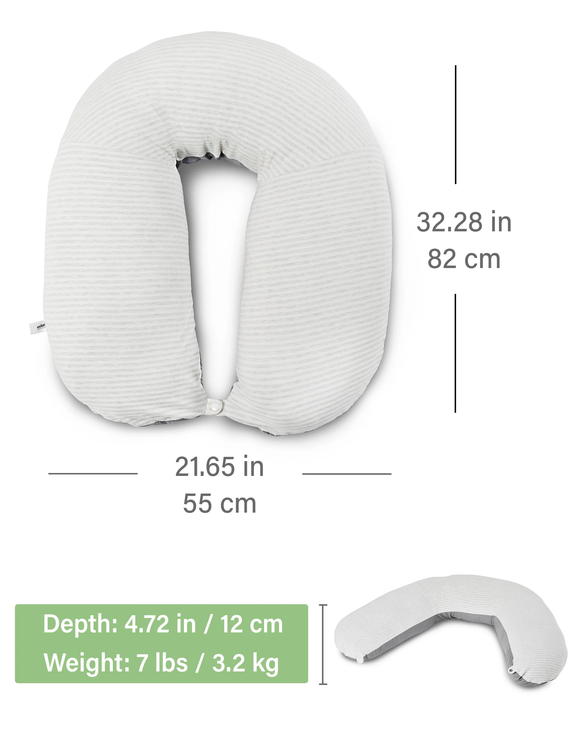Unilove Hopo 7-in-1 Pregnancy & Nursing Pillow, C-Shape - Oreiller de Corps, Support for Back, Hips, Legs, Belly - Image 6
