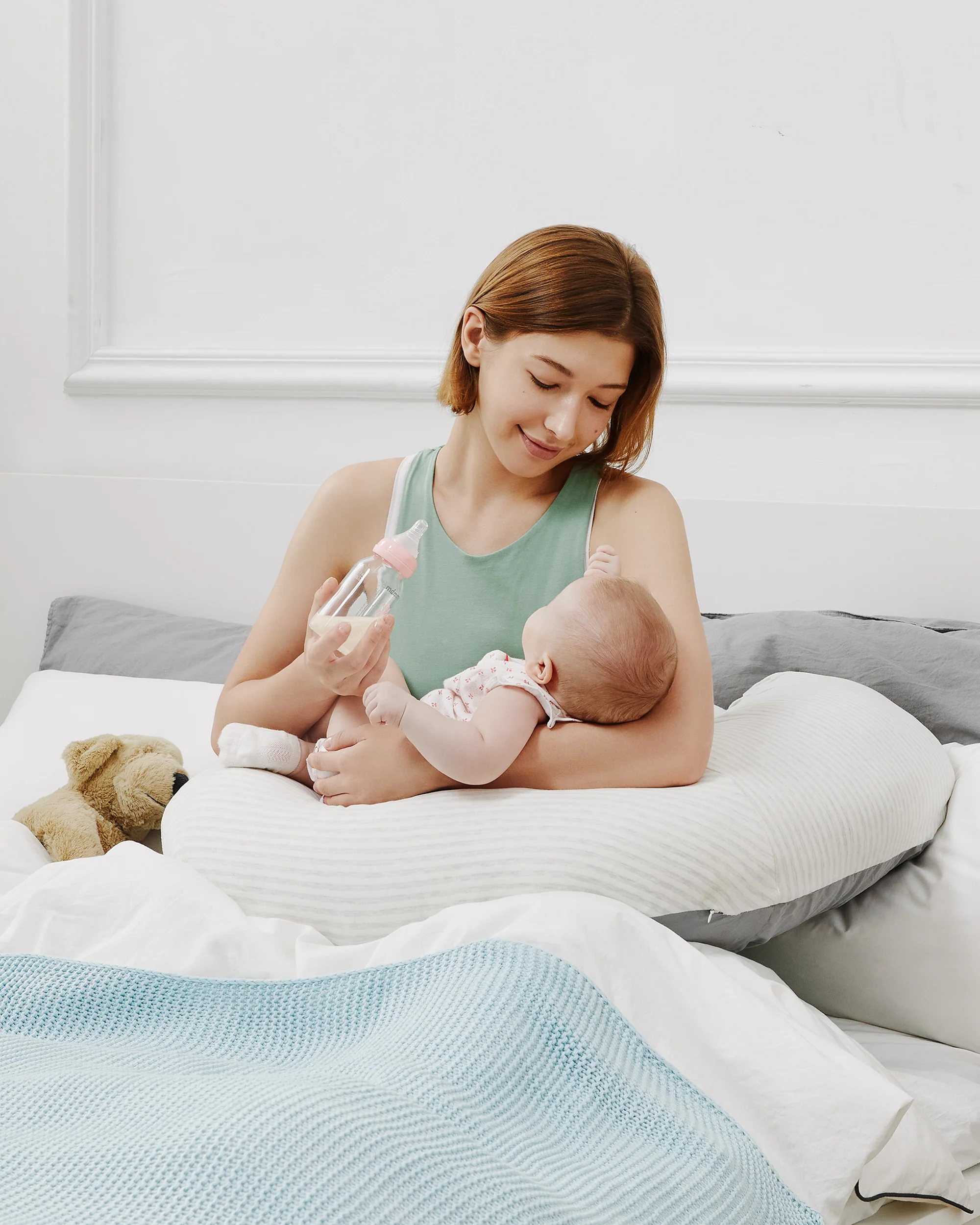 Unilove Hopo 7-in-1 Pregnancy & Nursing Pillow, C-Shape - Oreiller de Corps, Support for Back, Hips, Legs, Belly - Image 7