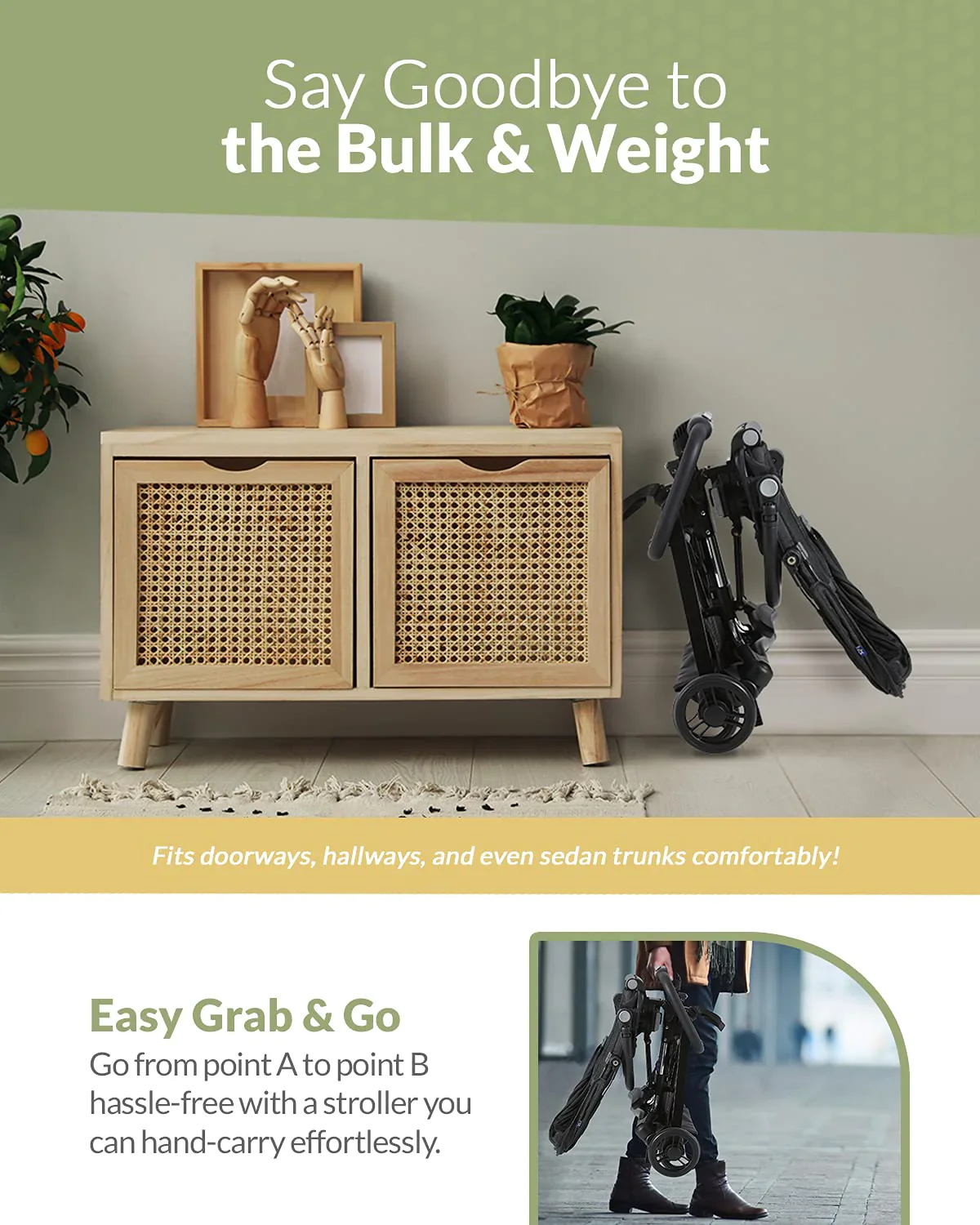 Unilove On The Go 2-in-1 Lightweight Stroller, Bubble Black - Image 7