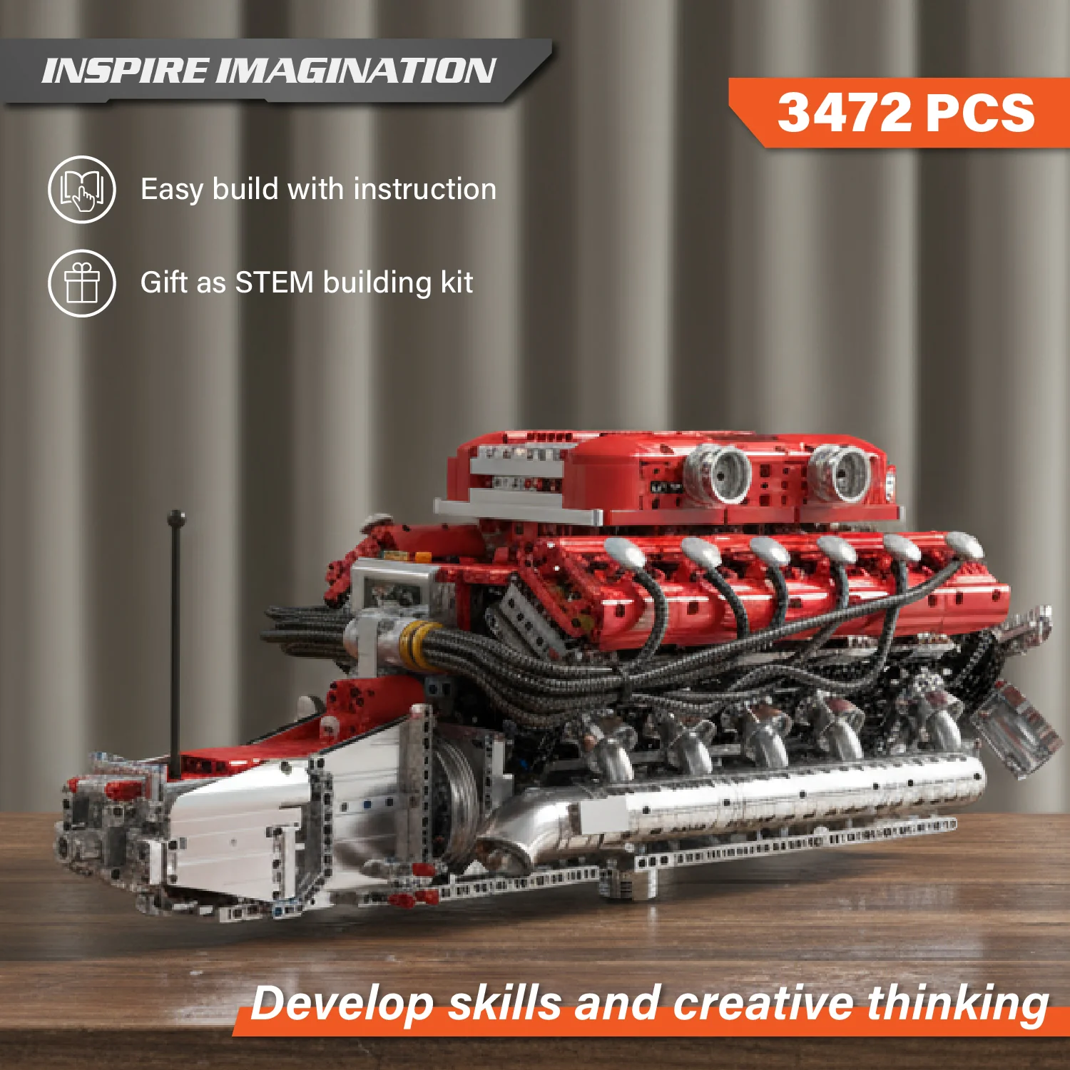 Mould King Lambo V12 Engine Building Sets - (3472 Pieces) - Image 3