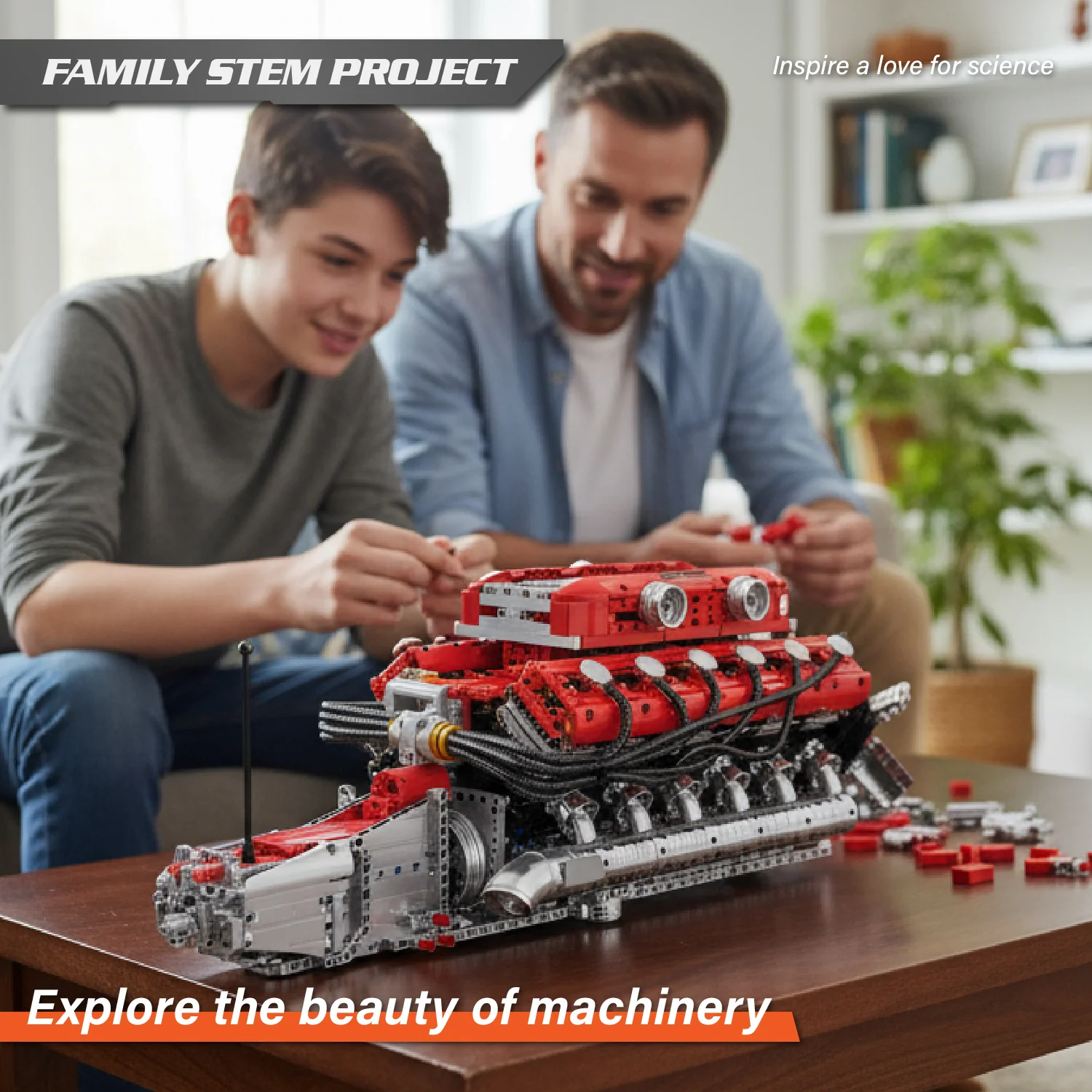 Mould King Lambo V12 Engine Building Sets - (3472 Pieces) - Image 5