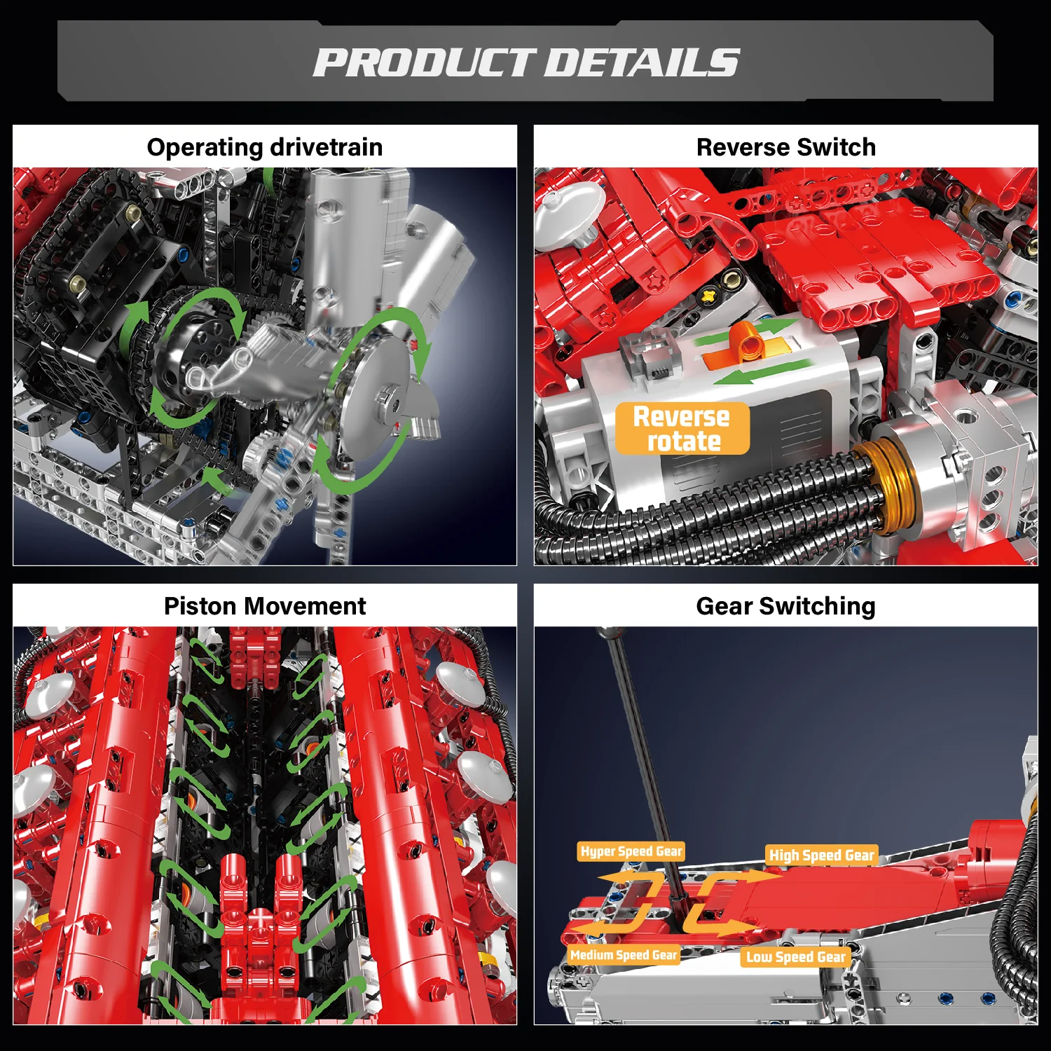 Mould King Lambo V12 Engine Building Sets - (3472 Pieces) - Image 6