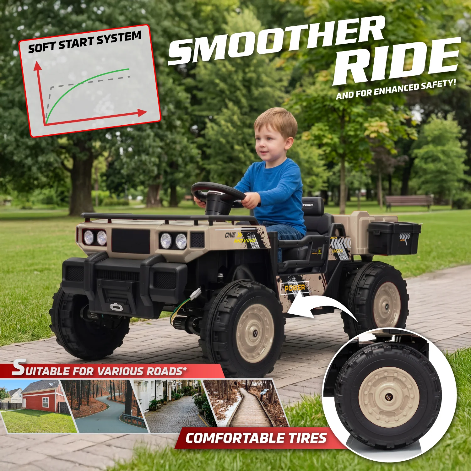 Vanguard 24V 2 Seater Kids Electric UTV Ride-On Car with 4 Motors - Image 10