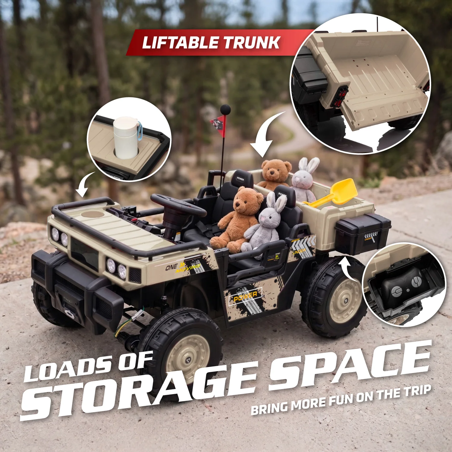 Vanguard 24V 2 Seater Kids Electric UTV Ride-On Car with 4 Motors - Image 11