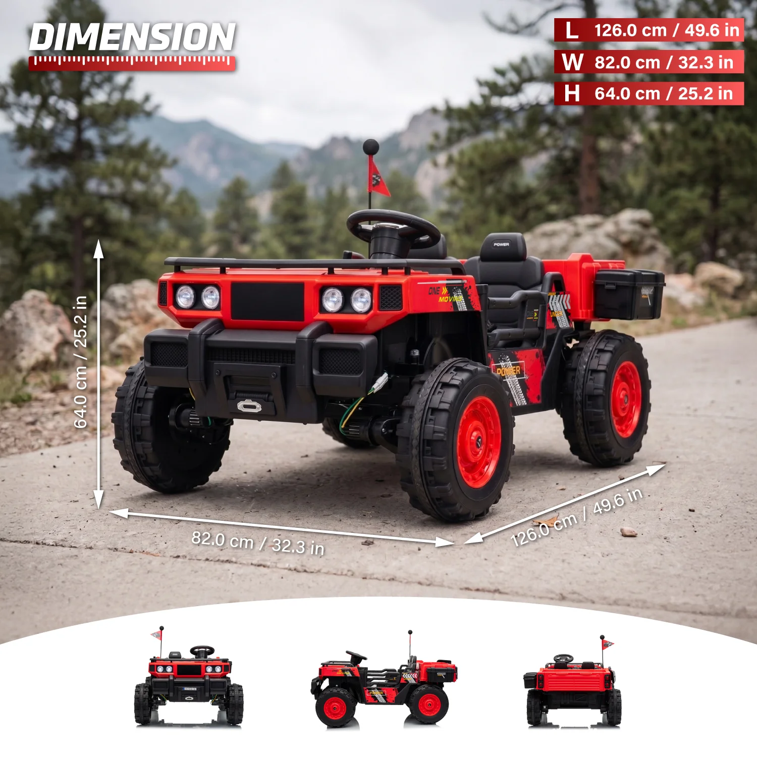 Vanguard 24V 2 Seater Kids Electric UTV Ride-On Car with 4 Motors - Image 4