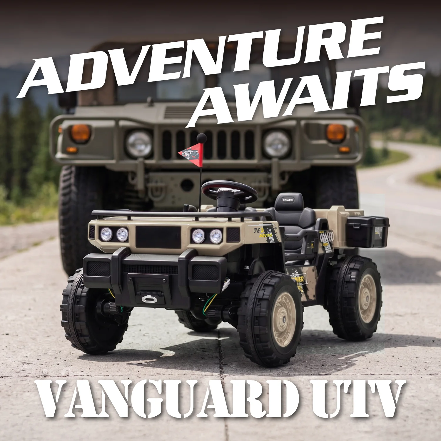 Vanguard 24V 2 Seater Kids Electric UTV Ride-On Car with 4 Motors - Image 7