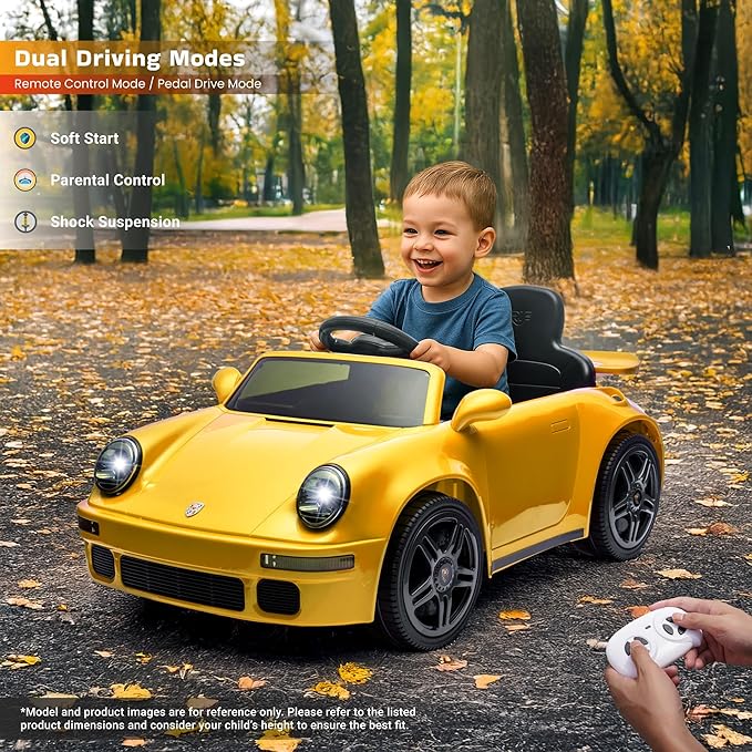 Porsche Licensed RUF 911 - 12V Electric Ride-On for Kids with LED Lights - Image 11